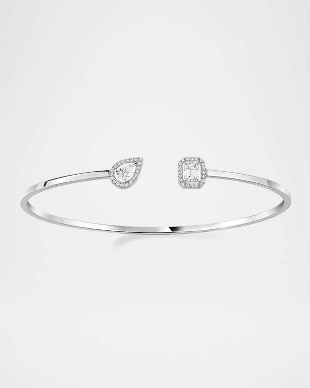 MY TWIN 18K WHITE GOLD THIN BANGLE BRACELET